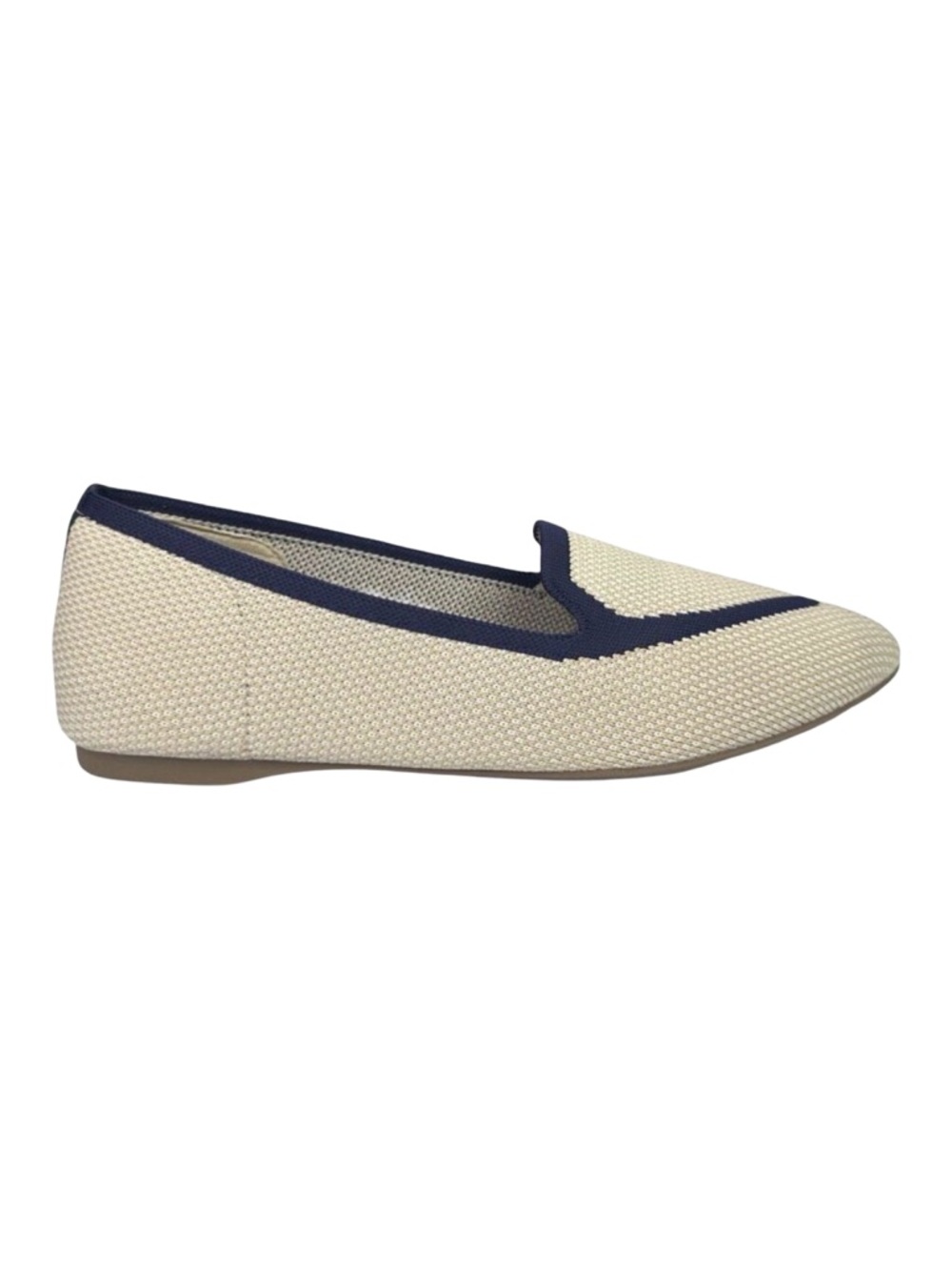 Birdies The Blackbird Eggshell / Navy Loafer Flats - Size 8.5